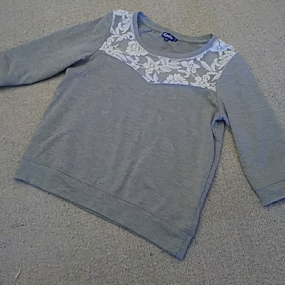 Keds Tops - NWOT Keds Gray Lace Blouse